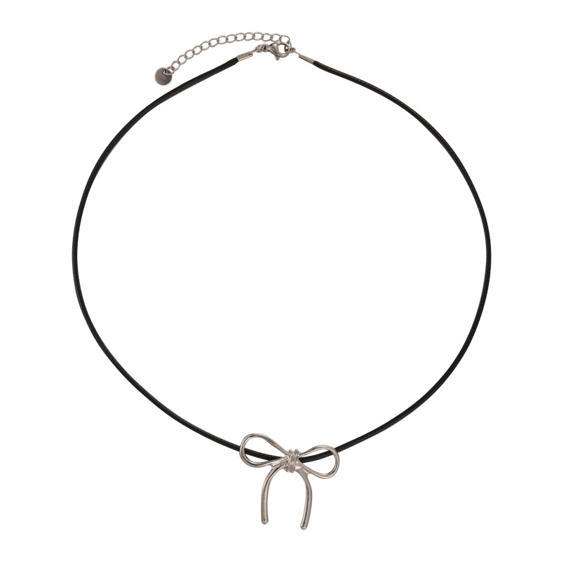 Мінімалістичне намисто зі срібним бантом