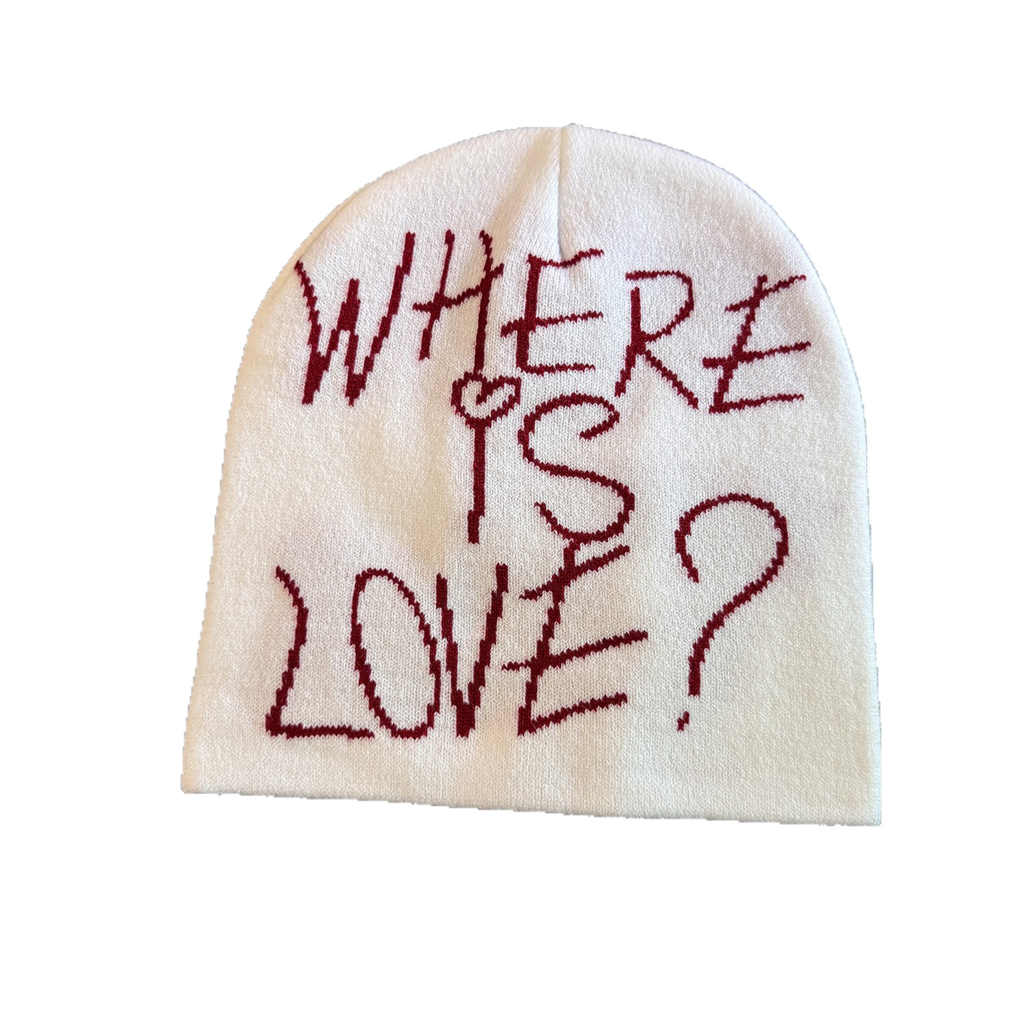 Gorro de Malha com Letras e Blocos de Cor