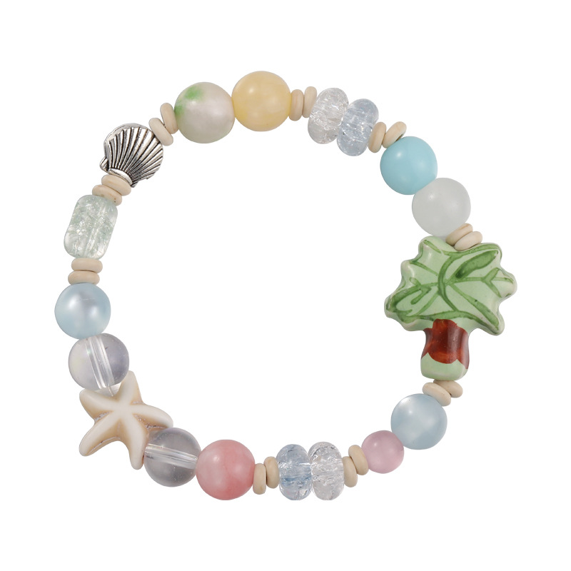Colorful Beaded Palm Tree Ceramic Bracelet