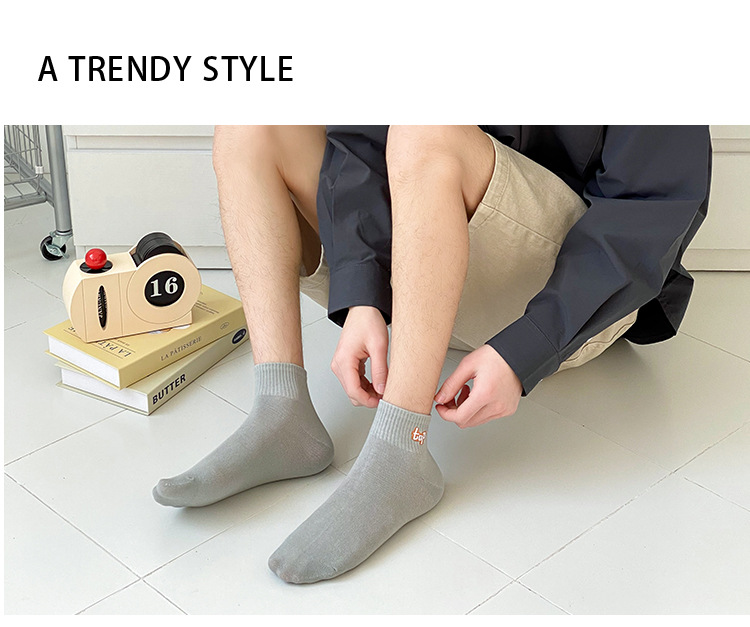 Herrar Broderade Ankelsockor