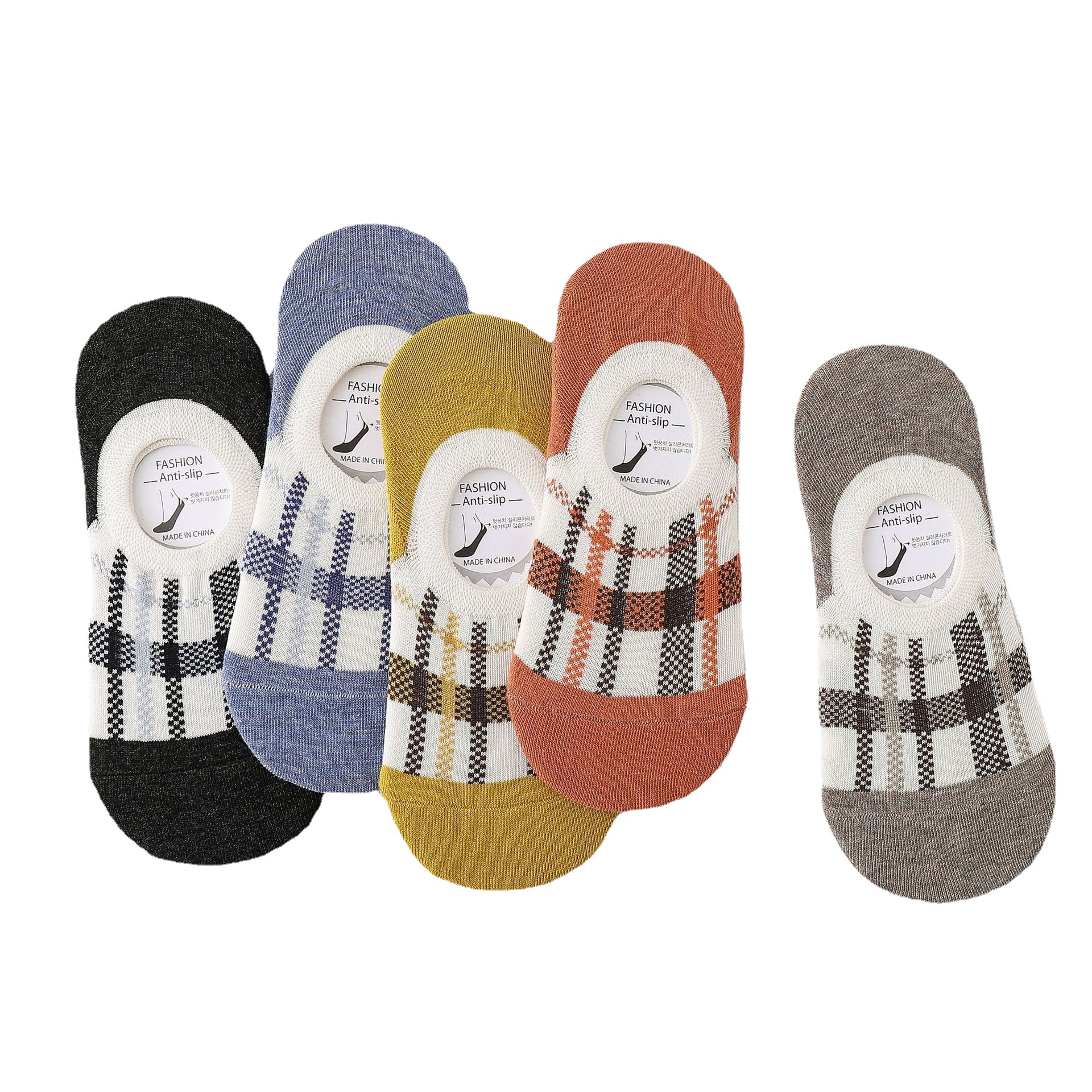 Checkered No-Show Socks