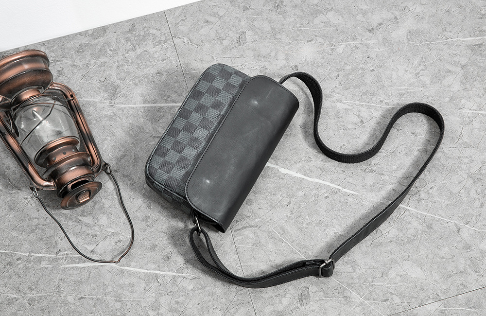 Men's Plaid Crossbody Bag