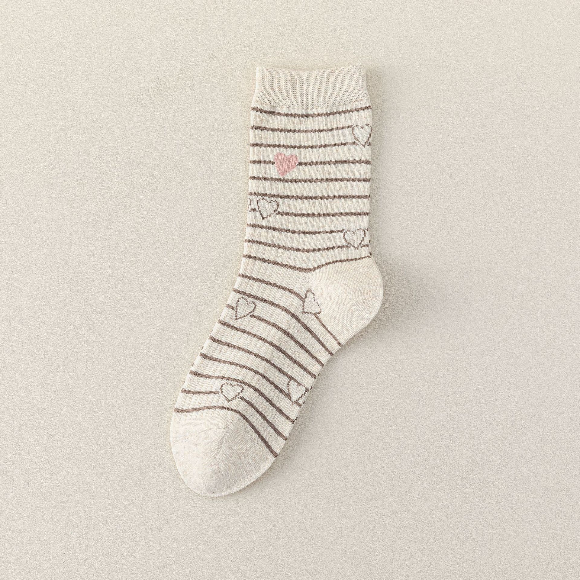 Meias de Corações Listrados para Mulheres