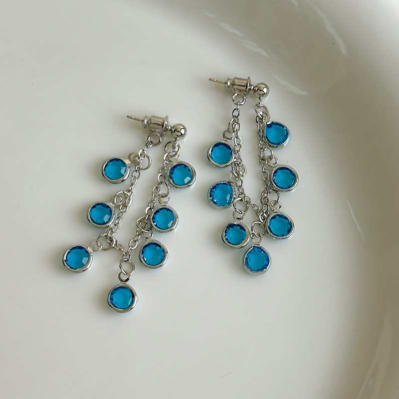 반짝이는 포도 클러스터 술 귀걸이