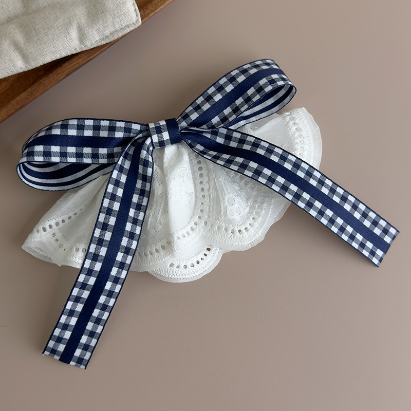 Agrafă de păr în carouri cu fundă