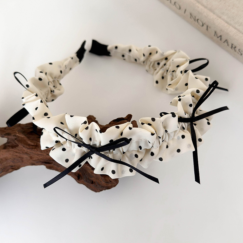 Bandă Lată pentru Păr cu Dots și Volănaș