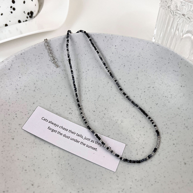 파스텔 컬러 비즈 펄 레이어드 네크리스