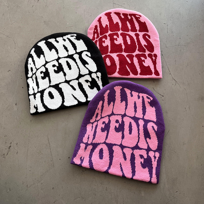 레터 디자인 자카드 비니