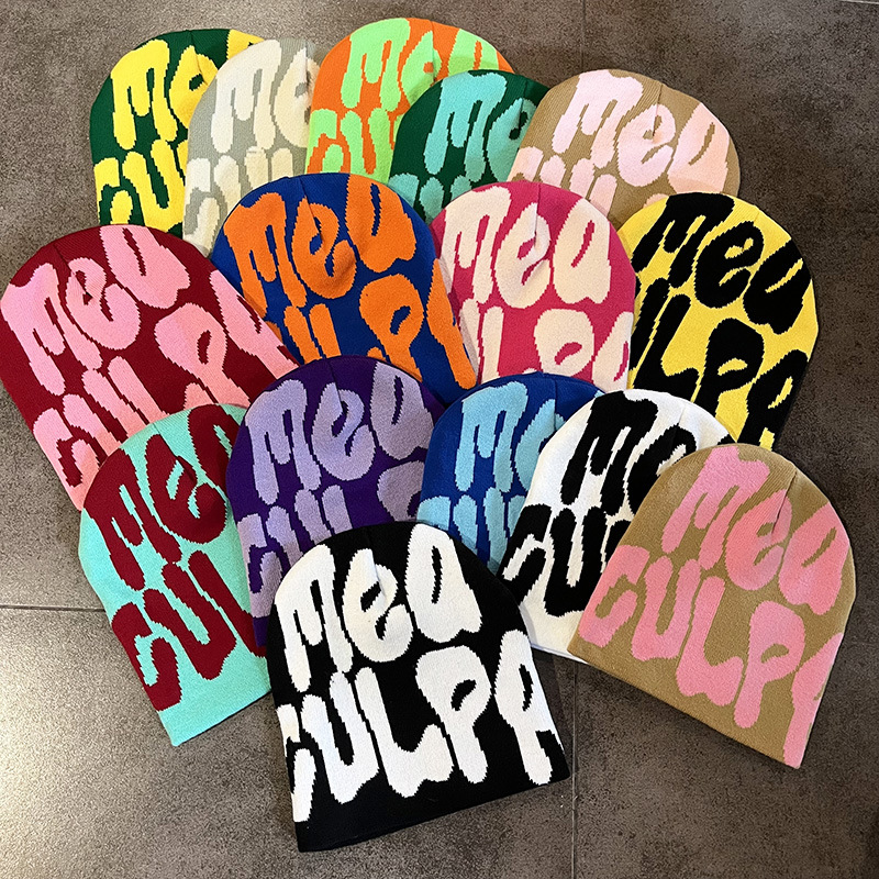 Jacquard Πλεκτό Κασκέτο με Εκτύπωση Αλφαβήτου