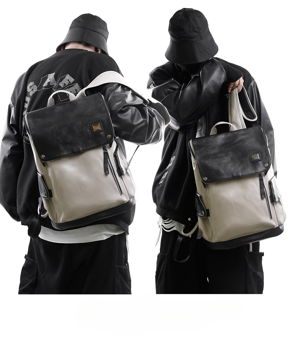 남성 PU 가죽 백팩