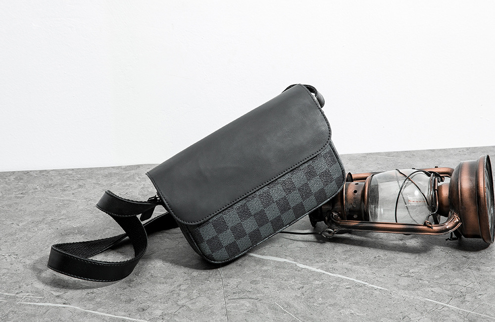Men's Plaid Crossbody Bag