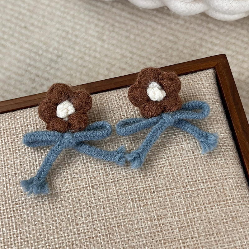 코바늘 진주 꽃 귀걸이