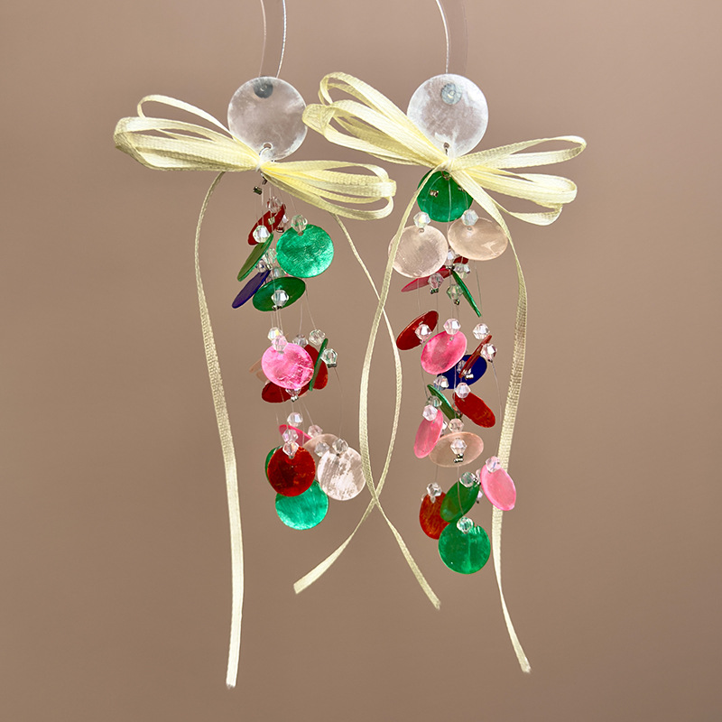 라운드 셸 보우 귀걸이