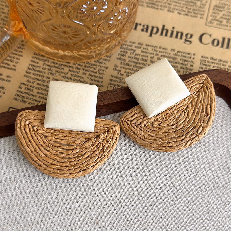 Bohemian Straw Earrings