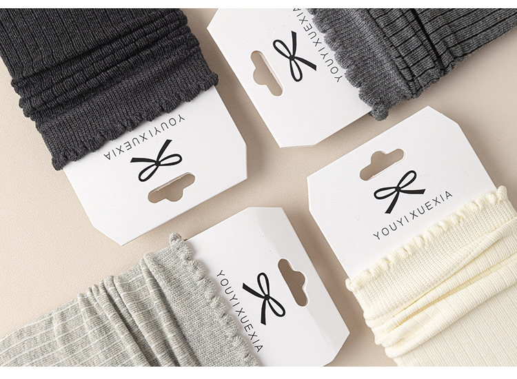 Meias Tombadas com Borda Folhos para Mulher