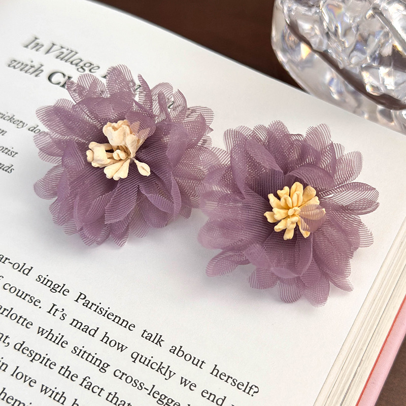 기하학 플라워 하트 귀걸이