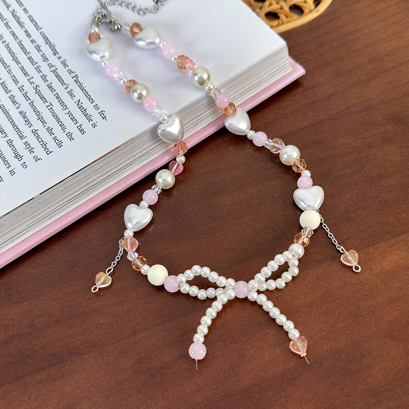 Намисто з Бантом Серця та Намистинами