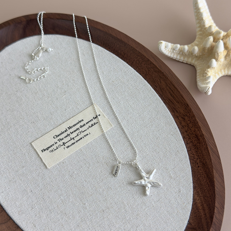 Blue Starfish Beaded Necklace