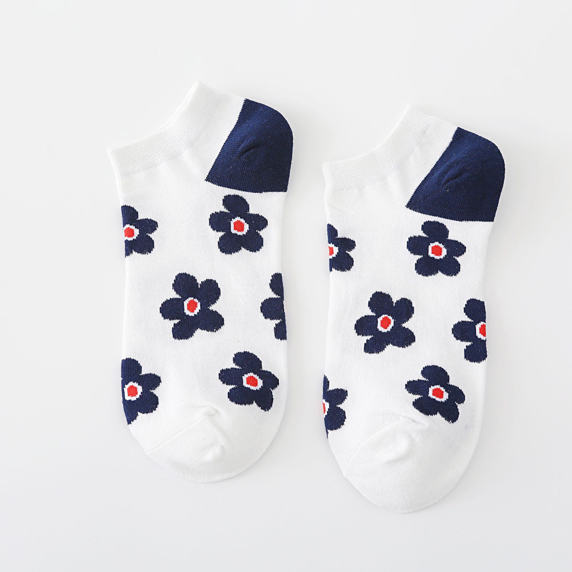 Floral No-Show Socks