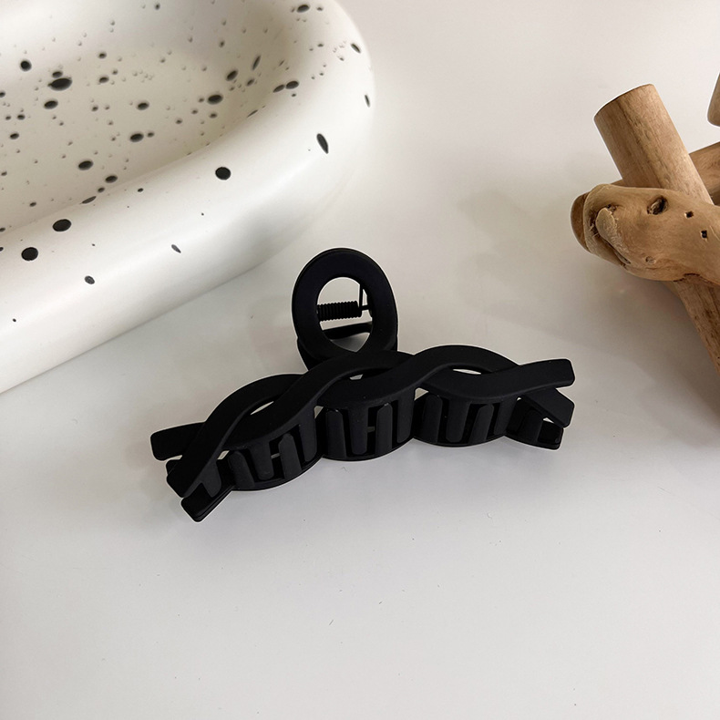 Agrafă Mare pentru Păr Negru Mat