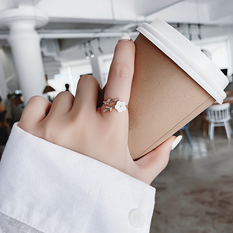 Floral Heart Open Ring