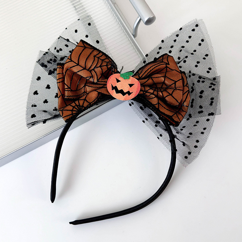 Diadema de Lazo con Calavera de Calabaza