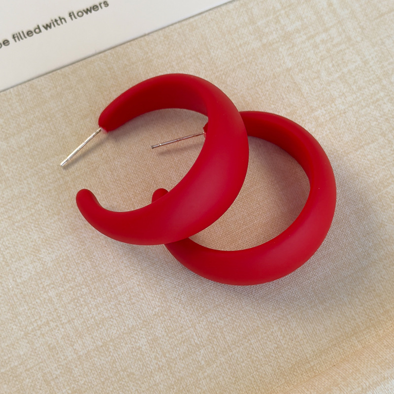 Şeker Renkli Reçine Halka Küpeler