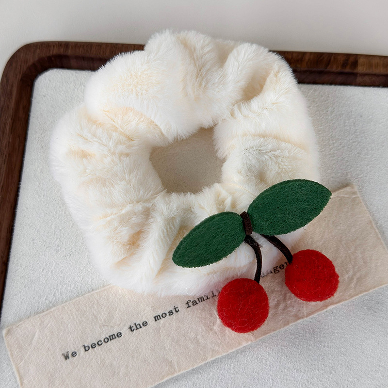 Plush Cherry Scrunchies