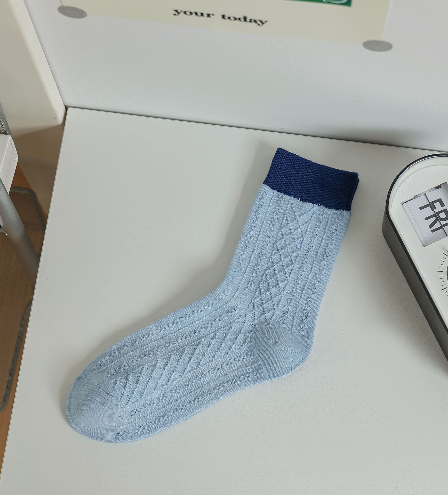 Meias Meia-Altura de Algodão com Letras