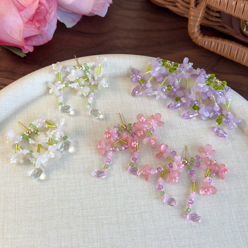 플로럴 비즈 탈셀 귀걸이