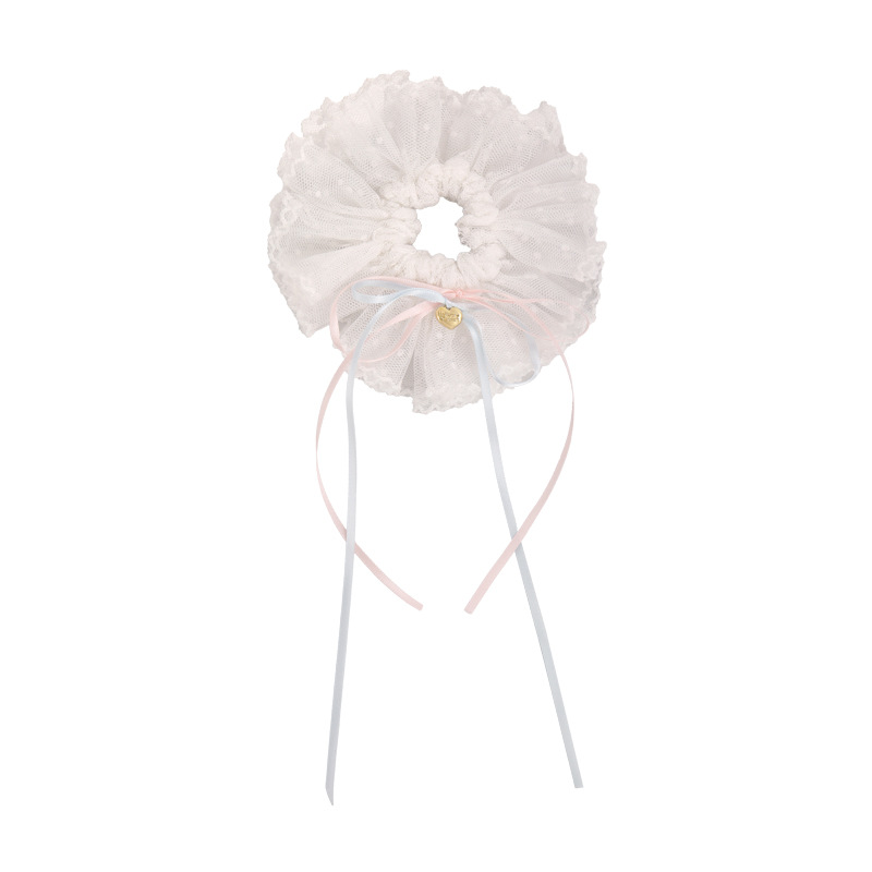 Scrunchy Πριγκίπισσας με Δαντέλα και Φιόγκκο Polka Dot