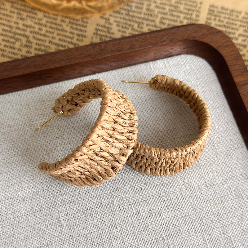 Bohemian Straw Earrings