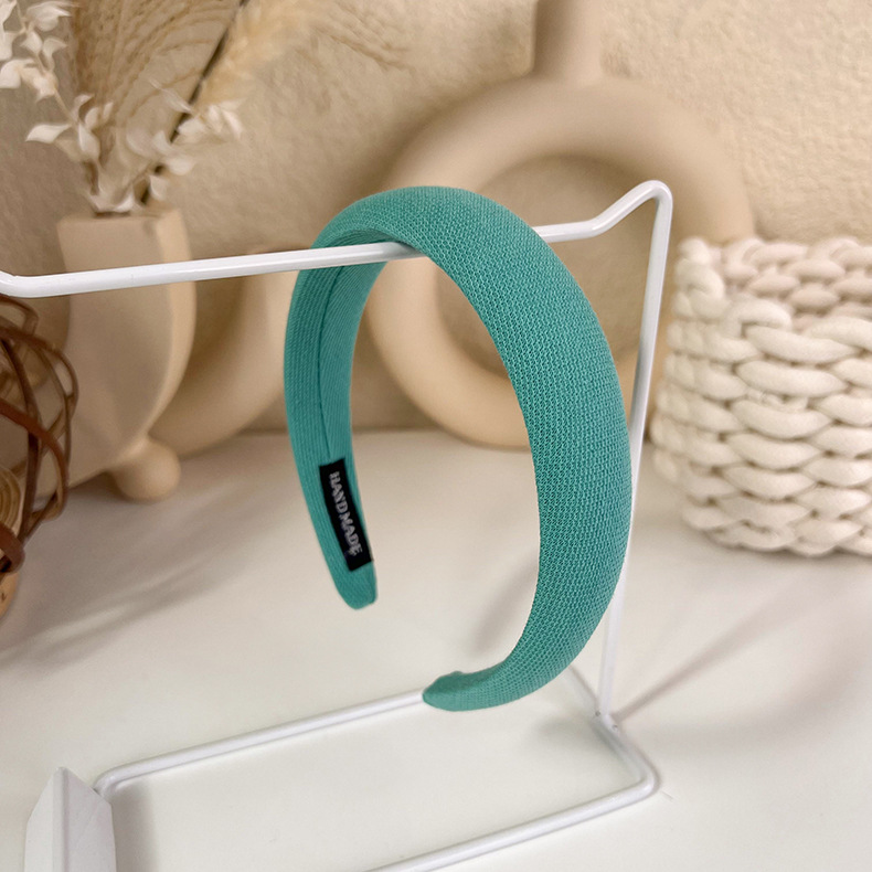 Băng Đô Rộng Dệt Màu Xanh Cổ Điển có Nơ