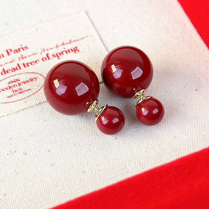 더블 사이드 펄 귀걸이