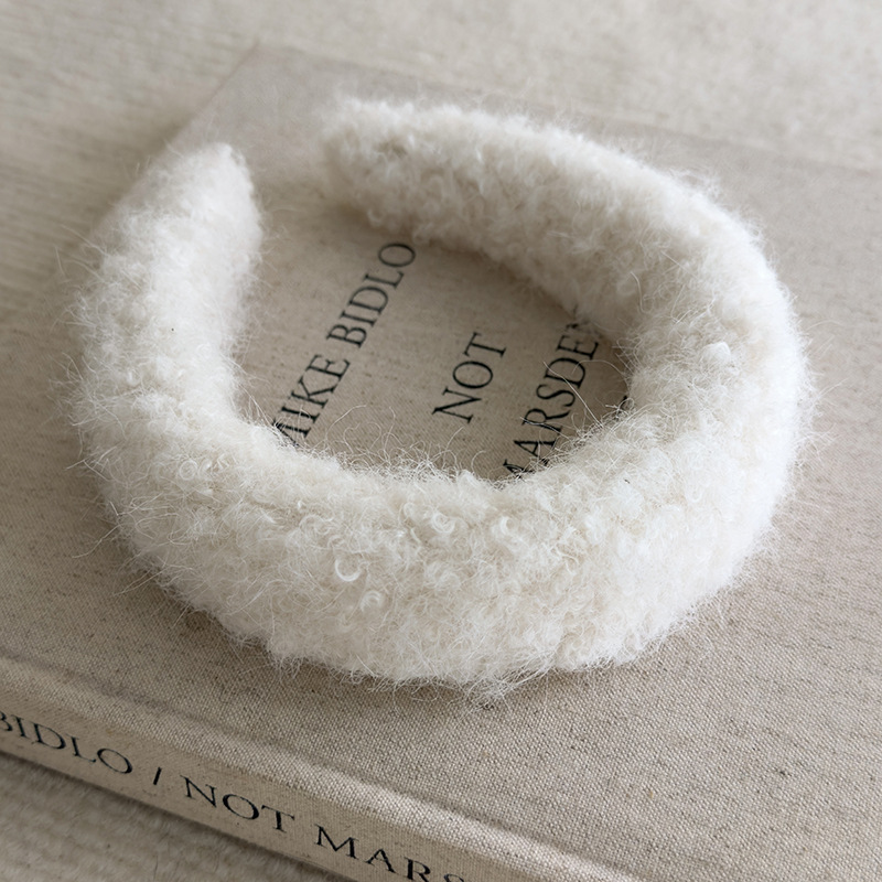 プラッシュラムウールワイドヘアバンド