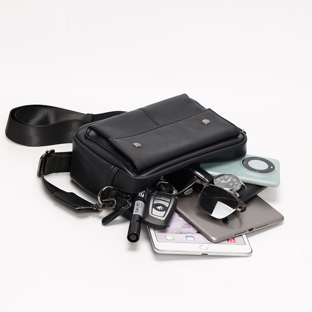 Heren Leren Kruisbodytas