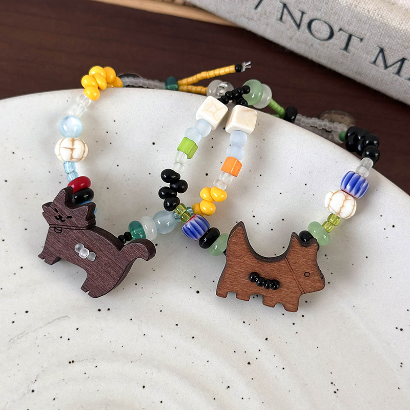 Bracelet Perles en Bois Chien