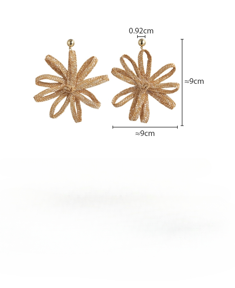 대형 플라워 위븐 귀걸이
