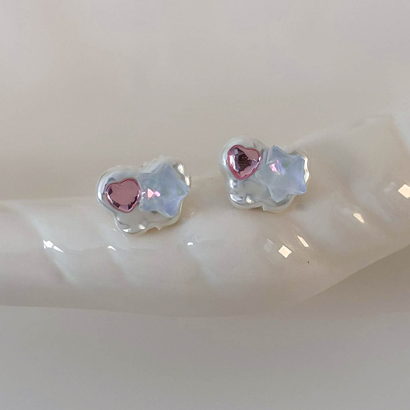 Renkli Rhinestone Kalp Yıldız Kelebek Küpe Stüdyoları