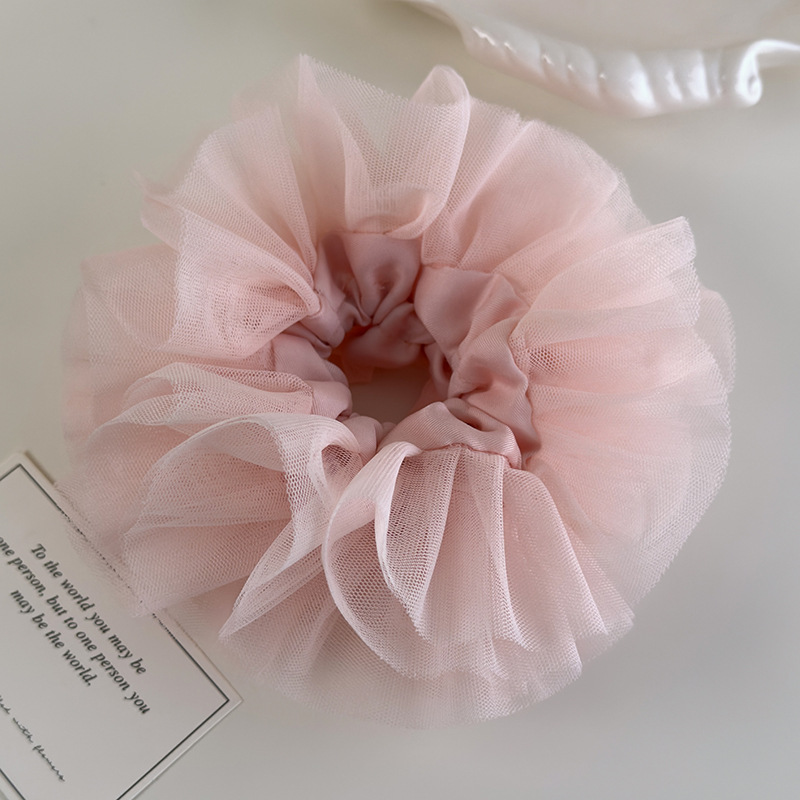 ピンク繊細レースプリンセスバレエスクランチー