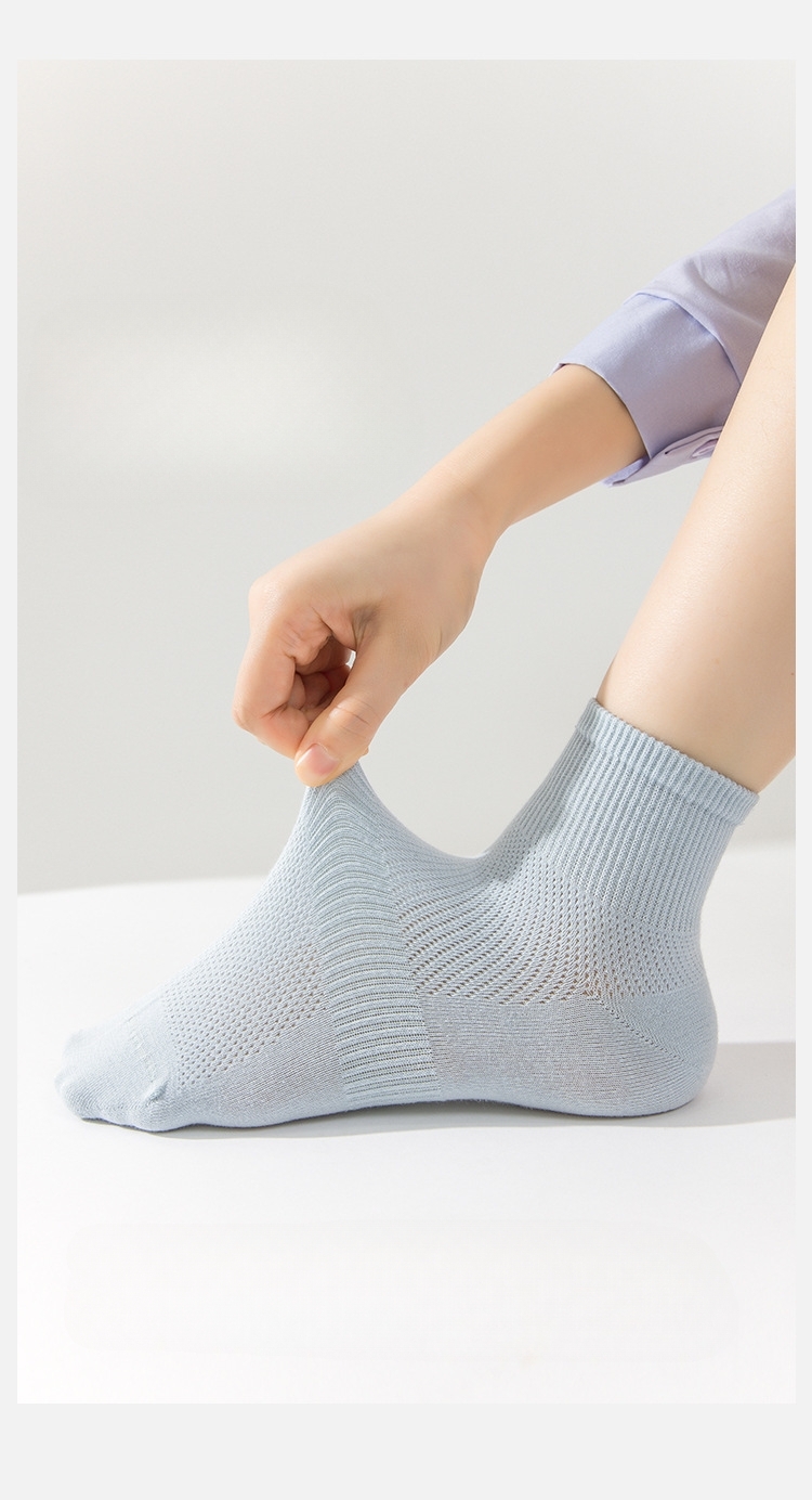 Meias Cano Médio de Algodão Anti-Pilling para Mulheres