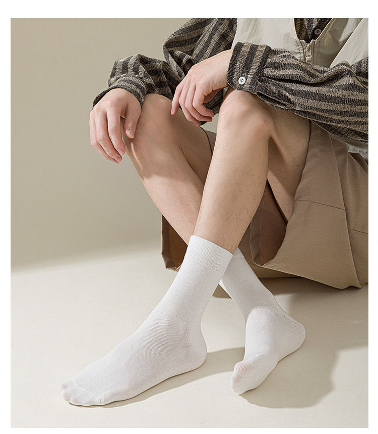 Meias de Algodão Masculinas Meia-Canela