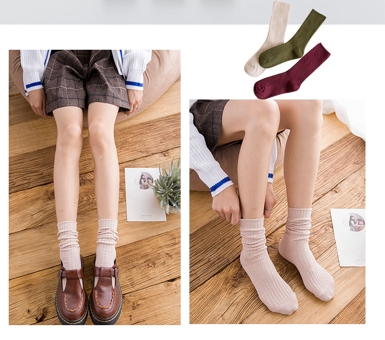 Meias Cáqui de Algodão para Mulheres