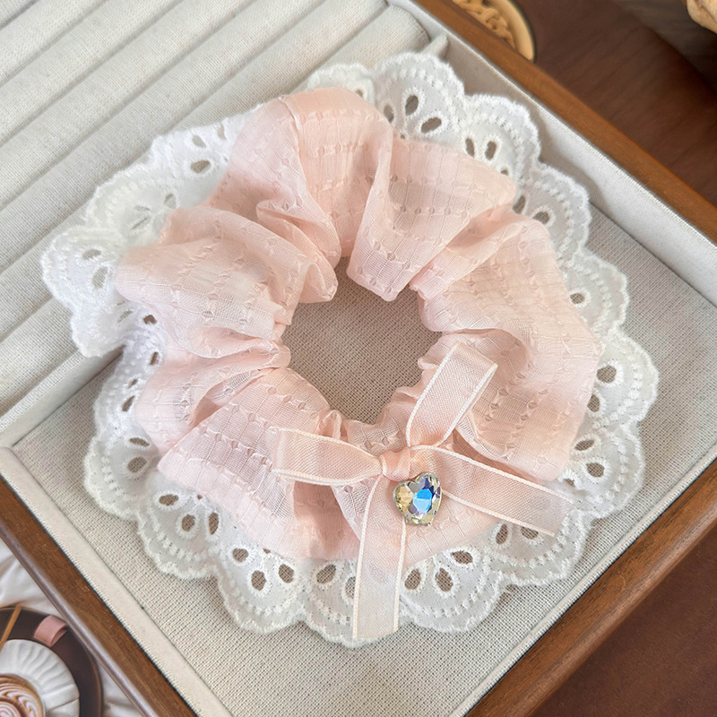 Scrunchie Cabelo com Laço e Strass