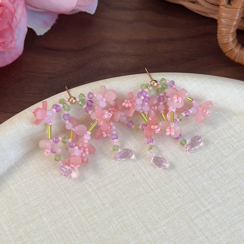 플로럴 비즈 탈셀 귀걸이