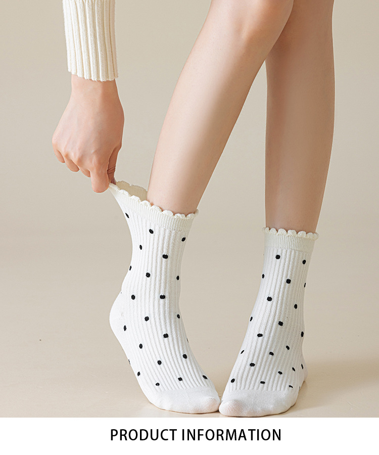 Dámské Krajkové Podkolenky s Tečkami