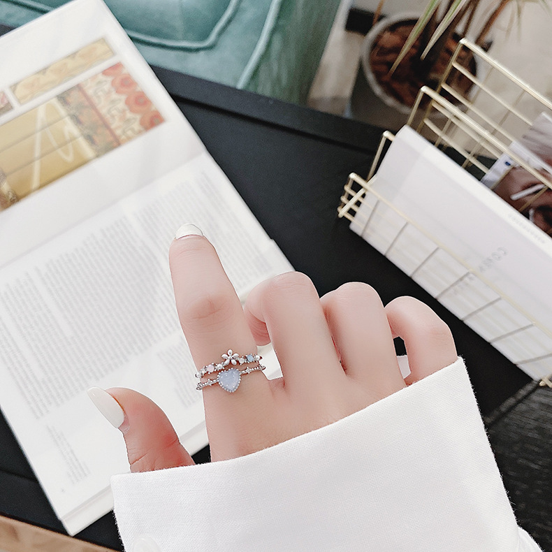 Floral Heart Open Ring