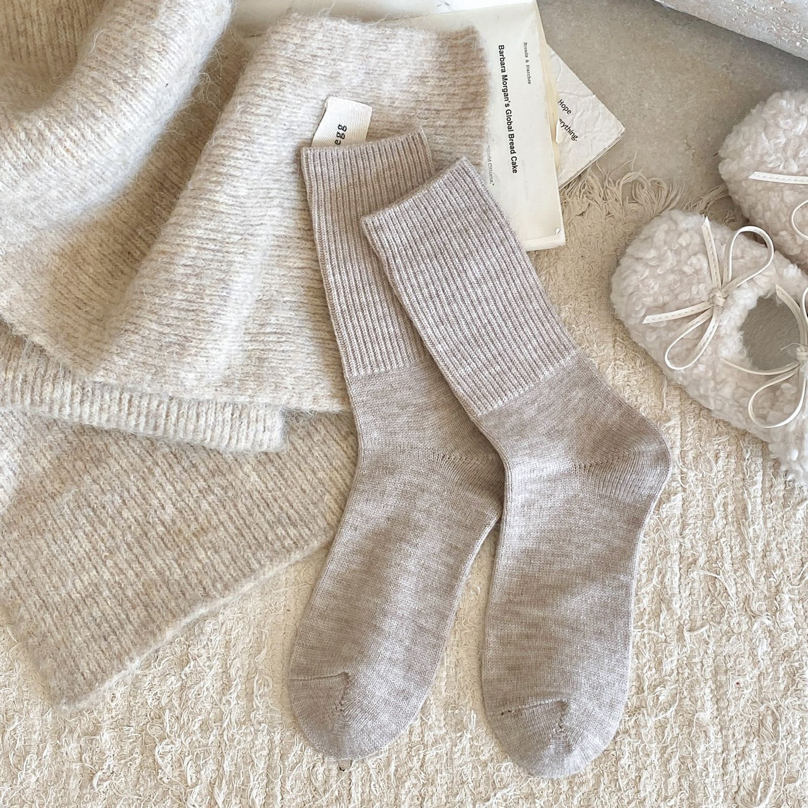 Vlněné pruhované ponožky