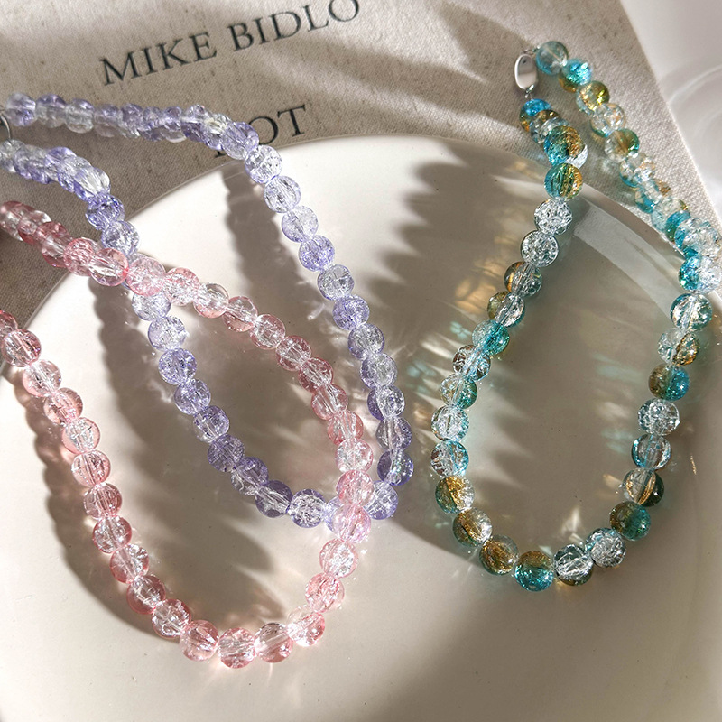 미니멀리스트 무지크리스탈 목걸이