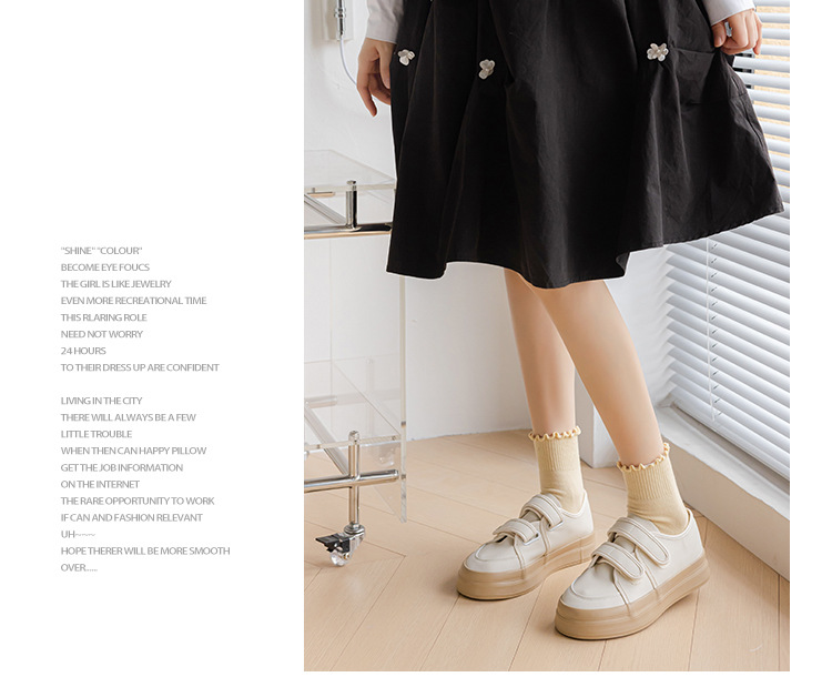 ถุงเท้ายาวครึ่งน่องผ้าฝ้ายสำหรับผู้หญิง